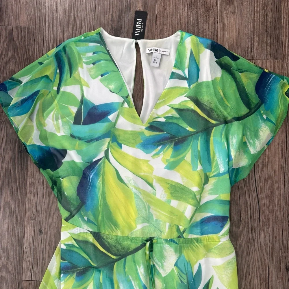 NWT WHBM Tropical Caftan Maxi Dress Medium - Picture 3 of 6